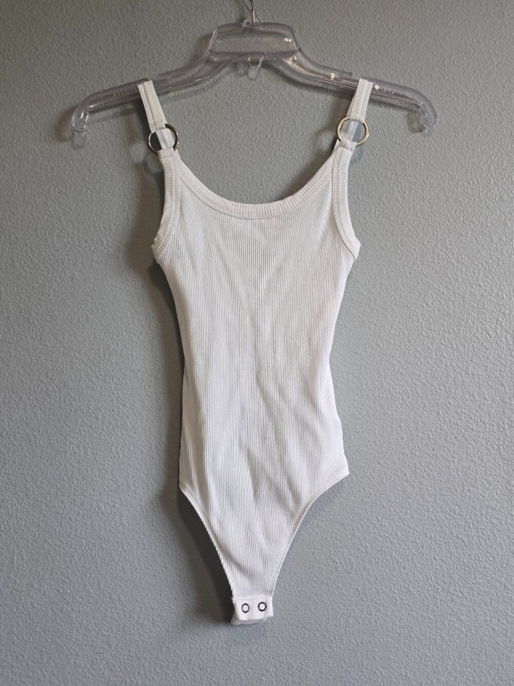 Express White Tank Top Bodysuit with Silver detail size XS